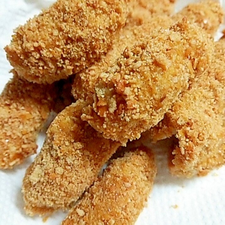 冷めてもおいしい!揚げないチーズ入りおかきとんかつ